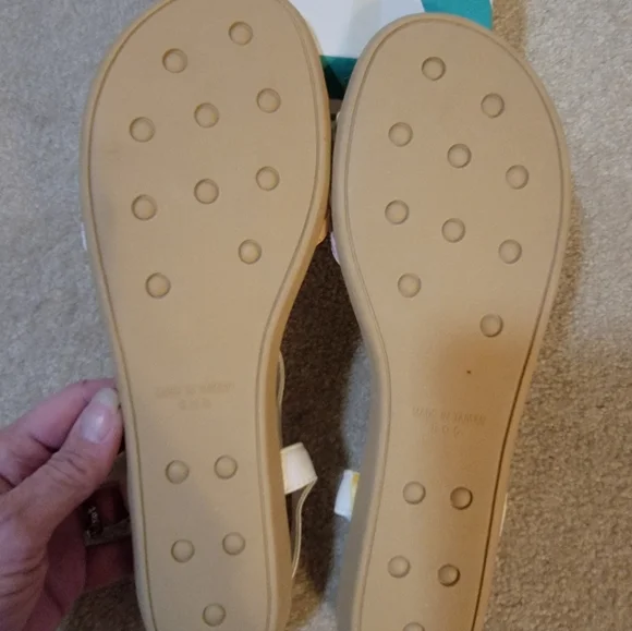 Pastel Strappy Flat Sandals in Cream, Pink, Yellow, Mint Size 11 NWOT - Picture 5 of 6